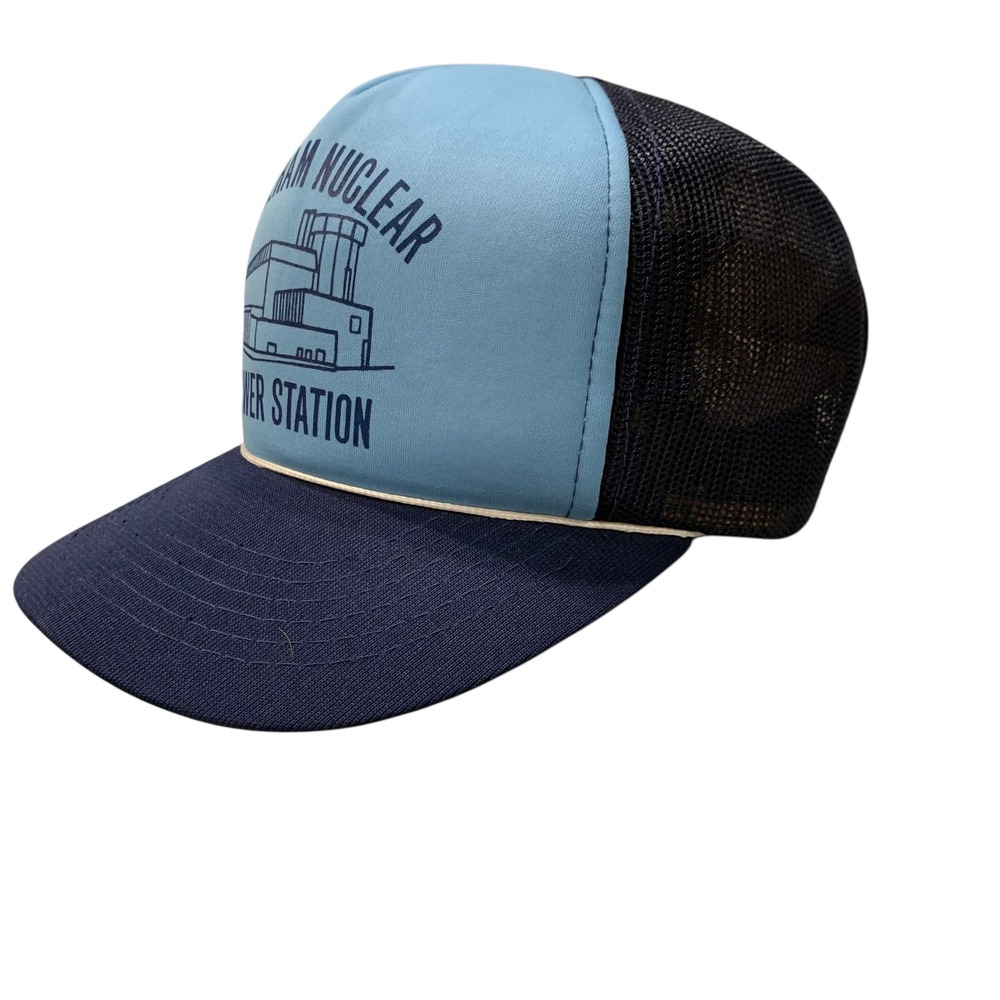 Vintage 1980s Shoreham Nuclear Power Station Trucker Hat Snapback Long Island